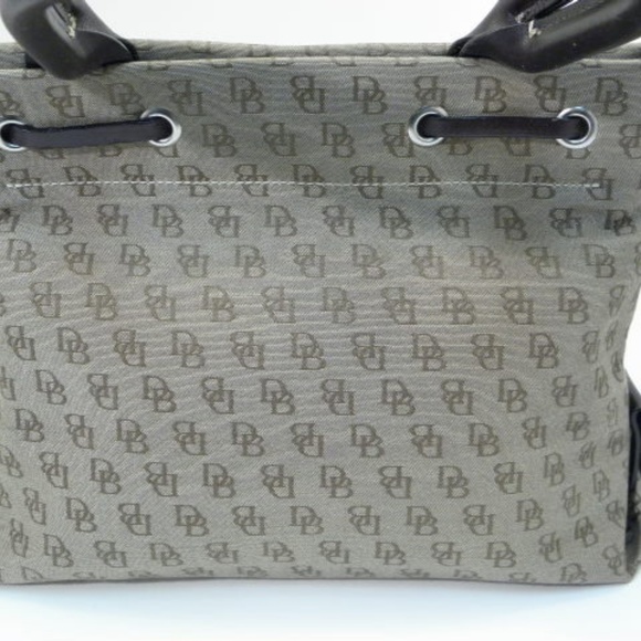 Dooney & Bourke Beige Canvas Leather Satchel - Picture 3 of 8